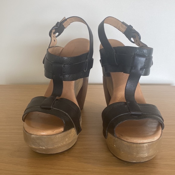 All Saints leather and wood platform sandals - Picture 6 of 6
